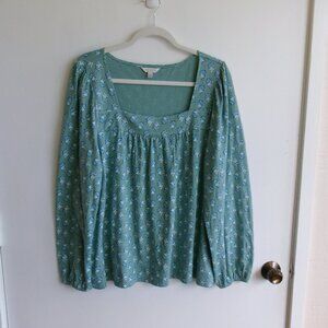 Lucky Brand Shirt Size XL Green Print Long Sleeve